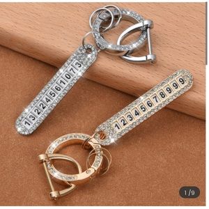 Lost Keys ? Bling Rhinestone Phone Number Key Chain